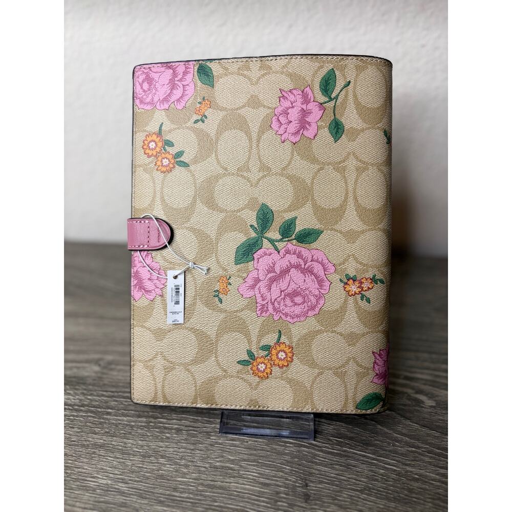 Coach Prairie Rose Notebook Signature Canvas Pink Floral Journal NWT 1740 - Picture 2 of 4